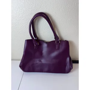 Y2K Purple Faux Leather Lace Overlay Satchel Bag Women Medium‎ Structured Chic thumbnail 2