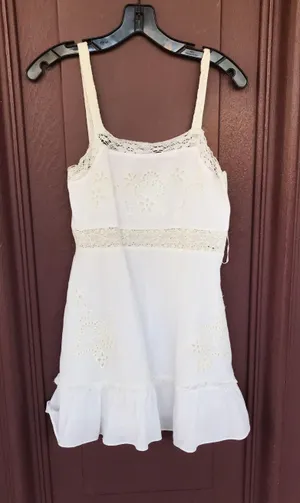 ZARA Women Sz S Embroidered Dress 0881/130 White thumbnail 3