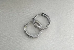 12mm CZ Small Silver Hoop Earrings for Women Men thumbnail 2