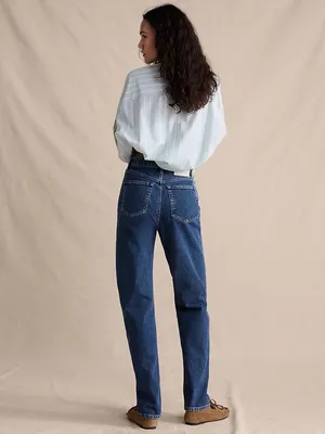 NWT Banana Republic High Rise Straight Jeans Dark Wash Size 30 thumbnail 2