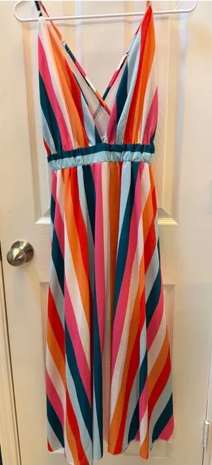 Colorful Striped V-Neck Sundress size S thumbnail 1