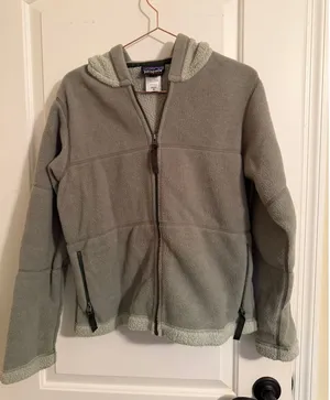 Patagonia Synchilla‎ Fleece Hoodie Womens M Sage Green Made in USA Excellent thumbnail 1