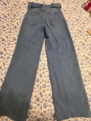 Banana Republic Womens 26 Blue High-Rise Wide Leg Belt Denim Jeans Stretch Boho thumbnail 3