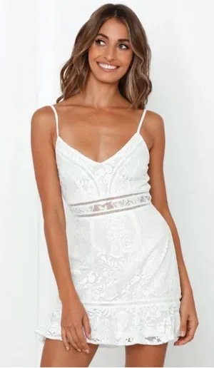 Hello Molly Have We Met Dress in White Size Medium thumbnail 1