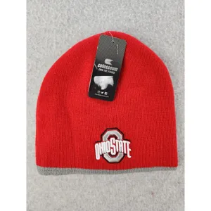 NWT Scarlet Ohio State Buckeyes University Football Campus Knit‎ BeanieCap Hat thumbnail 2