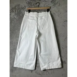 SPANX shape Every Wear Cropped Wide Leg Pull-On Jeans White Large Stretch Denim thumbnail 3