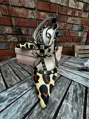 BCBGeneration Leopard Print Studded T-Strap Pumps - Black, Tan & Cream thumbnail 3