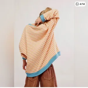 Free People We The Free Classic Striped oversized Crewneck Size Large thumbnail 2