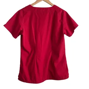 Butter Soft Women Scrub Top S Red Medical Uniform‎ Nurse Workwear Dental Casual thumbnail 3