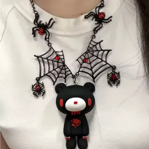 Black and Red Bear Pendant Necklace thumbnail 2