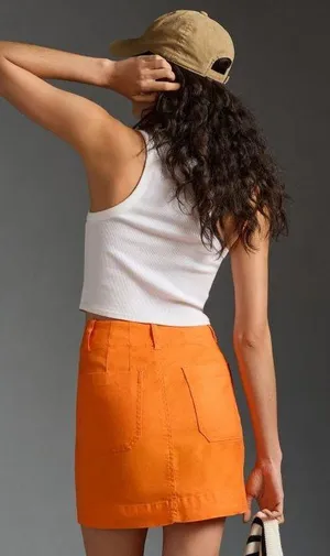 Anthropologie NWT $98 x Maeve Orange The Colette Skirt: Mini Edition XL thumbnail 2