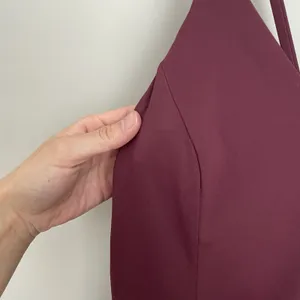 Halara Size M Burgundy Breezeful Side Zip Sleeveless Wide Leg Jumpsuit thumbnail 3