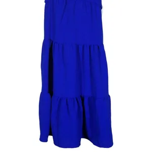 NWT Altar'd State Tiered Solid Mini Dress Blue Boho Smocked Back Size XS thumbnail 3