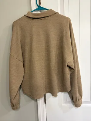 Blu Pepper Collared V-Neck Oversized Long Sleeve Top thumbnail 7