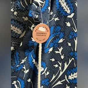 NEW Part Two Copenhagen Landeal Blue Paisley Midi‎ Dress Women’s US 12 Ethereal thumbnail 4