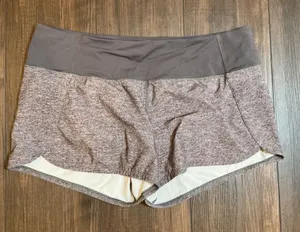 Lululemon Speed Up Running Shorts Grey Heathered Zipper Pocket Size 10 Athletic thumbnail 1
