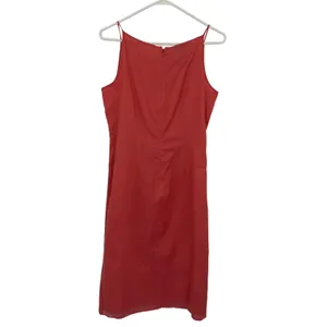 Sigrid Olsen Beaded Shift‎ Dress Womens 6 Coral Excellent Linen Blend Spaghetti thumbnail 6