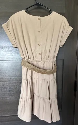 Tan t-shirt belted mini dress thumbnail 4