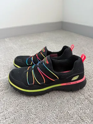 Skechers Synergy Loving Life Black Rainbow Memory Foam Sneakers Womens 6 thumbnail 6