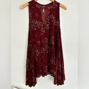 Free People Rust Red Swing Top Dress Festival Choker Boho Babydoll Summer Fall thumbnail 3