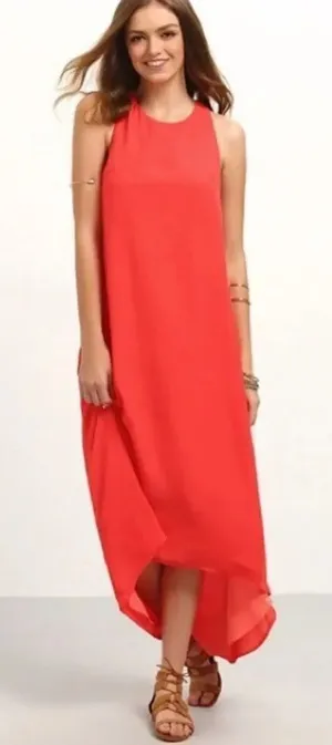 ✨HP✨Red Sleeveless High Low Dress✨ thumbnail 1