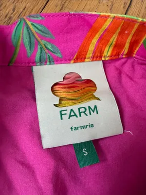 FARM Rio Hot Pink Tropical Floral Button-Front Mini Dress with Belt thumbnail 3