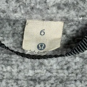 Lululemon‎ Its Fleecing Cold Zip Up Jacket Heathered White Dark Carbon Size 6 thumbnail 3
