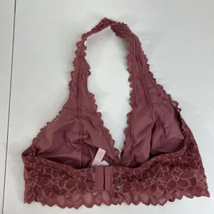 PINK Victoria's Secret L Large‎ Bra Lace Bralette Halter Wireless Mauve Pink thumbnail 5