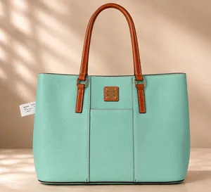 Dooney & Bourke Womens Tote Bag Large Aqua Pebbled Leather Lexington Shopper NWT thumbnail 1