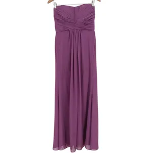 Davids Bridal Strapless Pleated Empire Waist Maxi Dress Purple Size 4 thumbnail 2