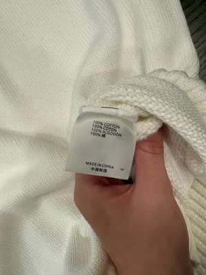Brandy Melville White Long Sleeve Sweater V-Neck thumbnail 5