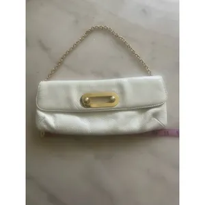 Hobo Vintage White Patent Leather Retro Style Handbag thumbnail 2