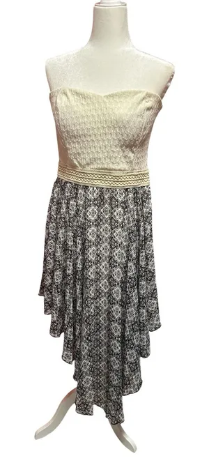 Liberty LoveStrapless Flowing High-low Hemline Patterned Asymmetric Summer Dress thumbnail 1