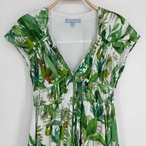 Antonio Melani Tropical Print Midi Dress Size‎ 2 Green Botanical Resort Chic thumbnail 4