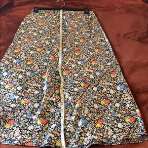 Miami Floral Maxi Skirt - Black and Multicolor thumbnail 4