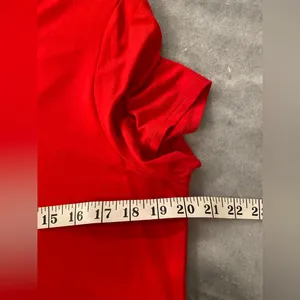 The Limited NWT Size L Red Short Sleeve V Neck Pleated Hem Flowy Tunic Stretch Top thumbnail 13