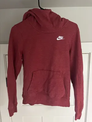 Nike Red Fitted Hoodie Sweatshirt thumbnail 1