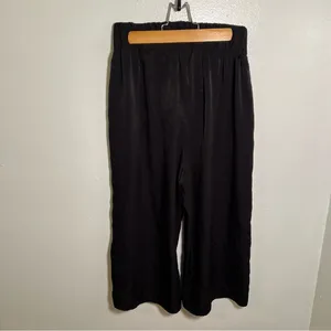 West Kei Women's Size Small Cropped Wide Leg Tie Waist Pants Black‎ High-Rise thumbnail 8
