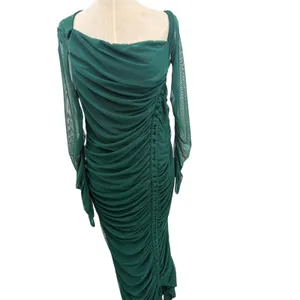 Club L London Sweet‎ Dreams Green Ruched Mesh Maternity Maxi Dress US 10 thumbnail 5