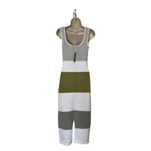 Lulus Women Dress Small Sage Green White Striped Knit Maxi Dress Coastal Chic thumbnail 4