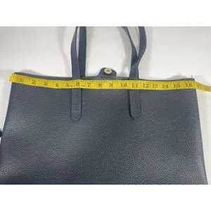 ULTA Beauty Navy Blue Faux Leather & Suede Tote Bag Shoulder Purse Magnetic Snap thumbnail 5