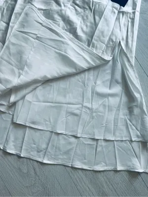 Lulu's White Satin Chain Strap,Slip Midi with Side Slit Size Medium thumbnail 7