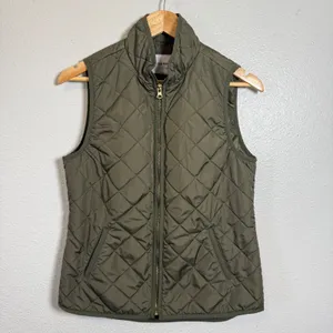 Old Navy Quilted Snap Front Vest Olive Green Size S‎ thumbnail 6