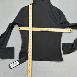NWT S DEER Turtleneck Top M Womens Black Long Sleeve Fitted Pullover Blouse thumbnail 3