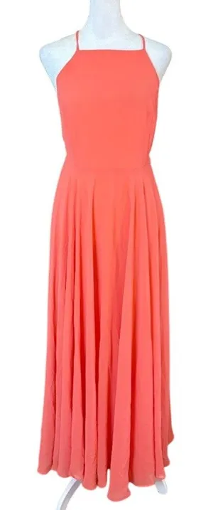 Lulus Mythical Kind of Love Coral Pink‎ Maxi Dress Long Gown Size Medium thumbnail 1