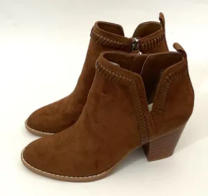 Dolce Vita Heeled Pointed Toe Suede Western Bootie Brown Tan Size 7 NEW thumbnail 1
