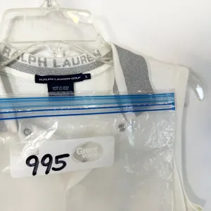 Ralph Lauren Golf Large Tank‎ Top VTG Y2K Polo White Silver Metallic Collar 995 thumbnail 7