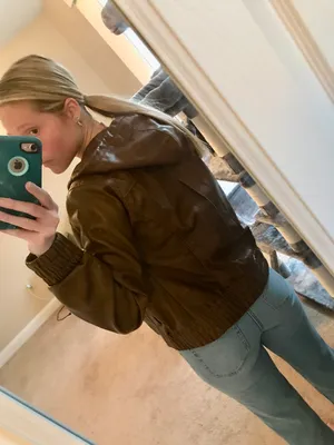 Brown Leather Jacket Size L thumbnail 5