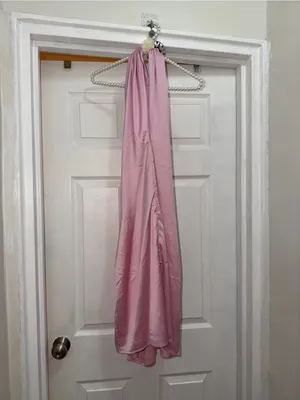 Boohoo Size 10 Pink Satin halter Mini Dress Backless Sleeveless Party Slip thumbnail 6