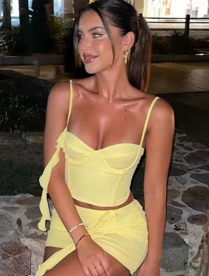NWT! White Fox Yellow Lemon The Last Goodbye Mini Skirt M thumbnail 2